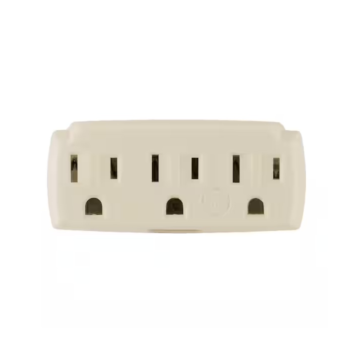 3 outlet grounded wall adapter spaced outlet