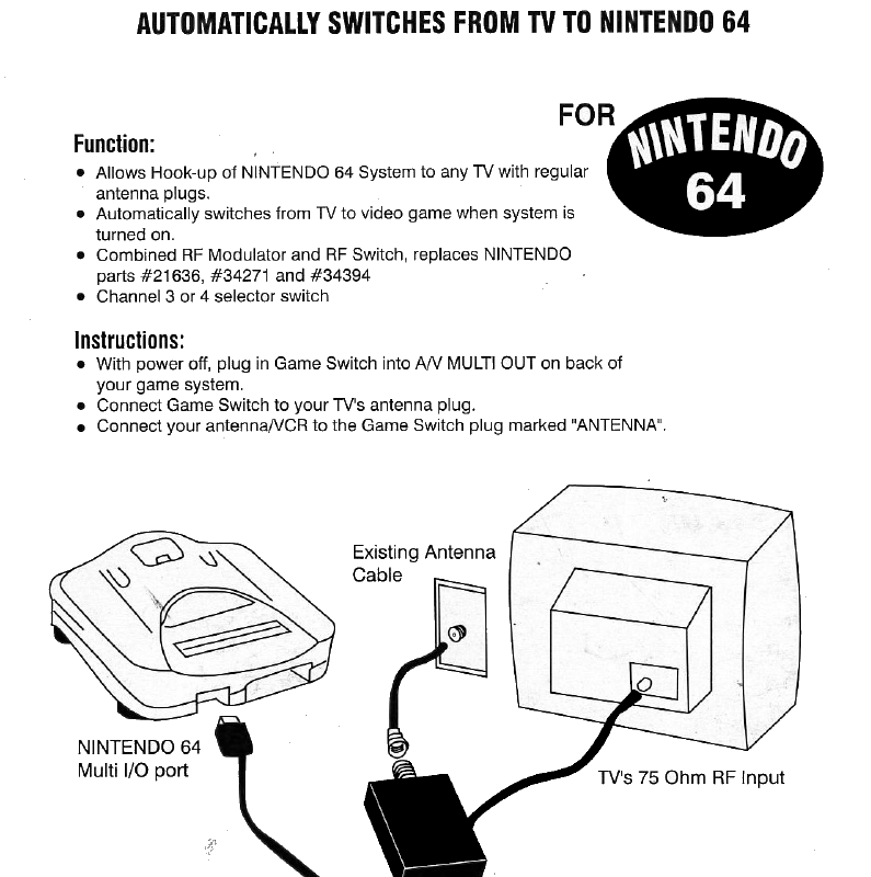 Nintendo 64 Game Switch