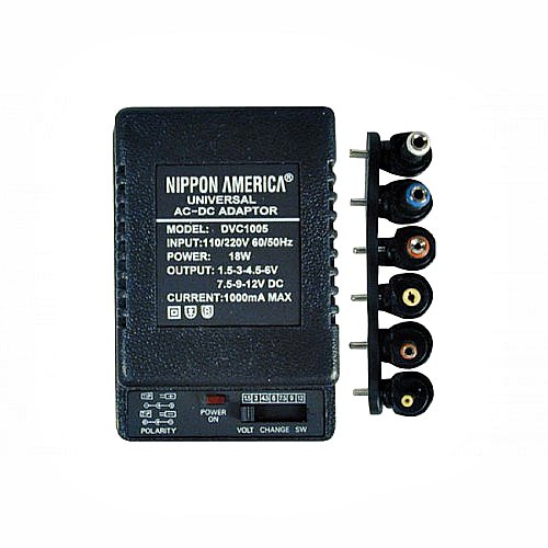 Universal AC-DC Adapter 1000mA Max Multi-Outlet DVC-1005