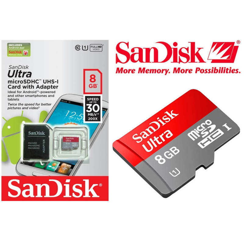 SanDisk SD micro card 8GB class10 with SD adapter