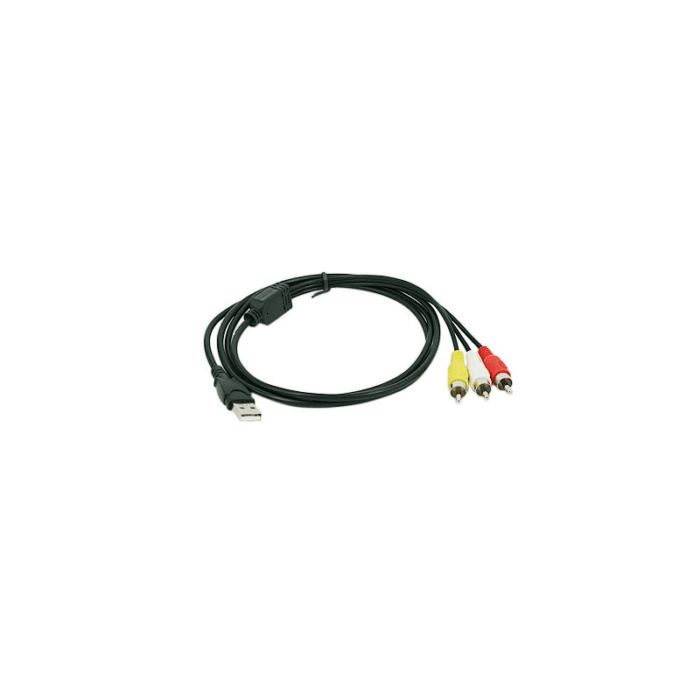 usb male to rca male yellow white red cable