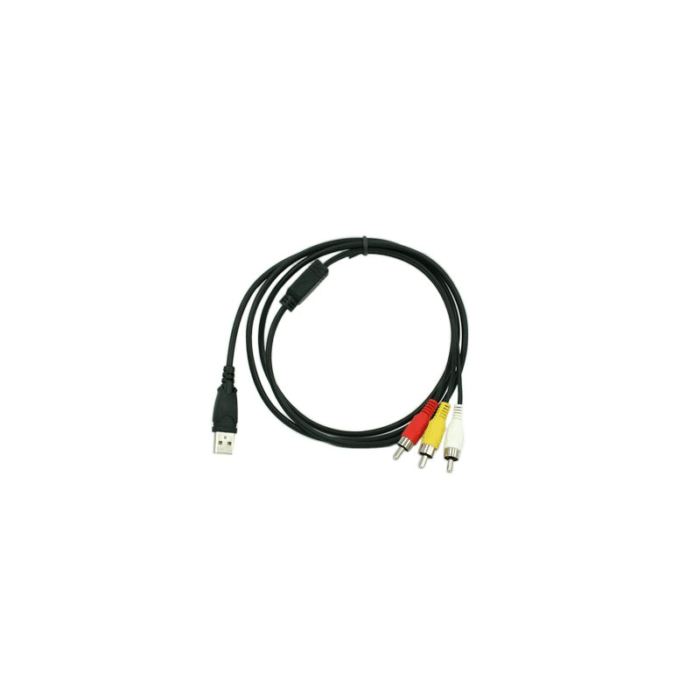 usb male to rca male yellow white red cable