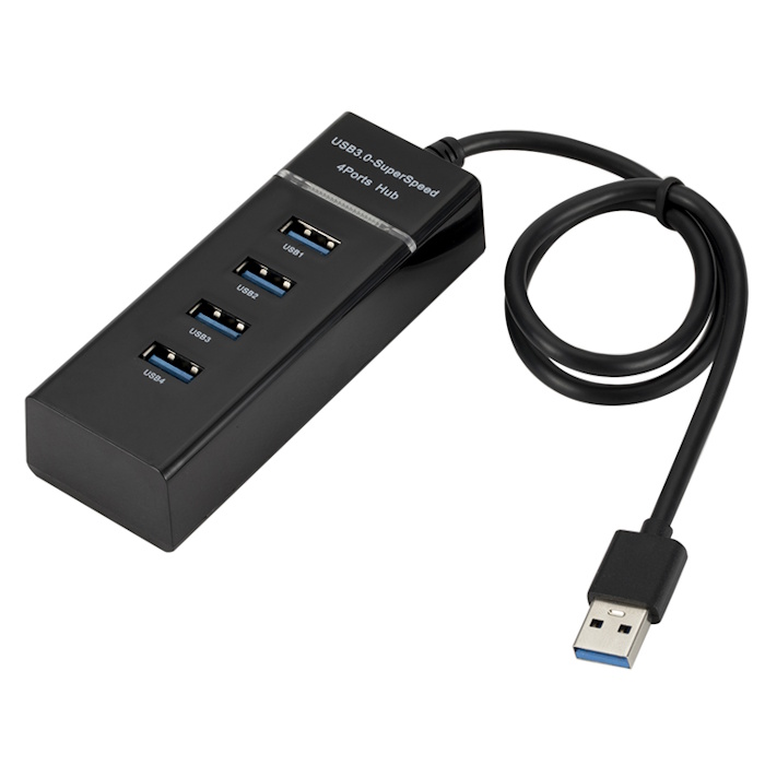 3.0 USB Hub with 4 Ports Speed 480 Mbps Adapter Splitter & Cable for Laptop PC