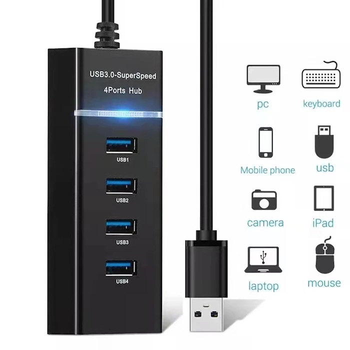 4 Ports USB HUB 3.0 High Speed Multi USB 3.0 Splitter USB C Adapter 5Gbps for PC Computer