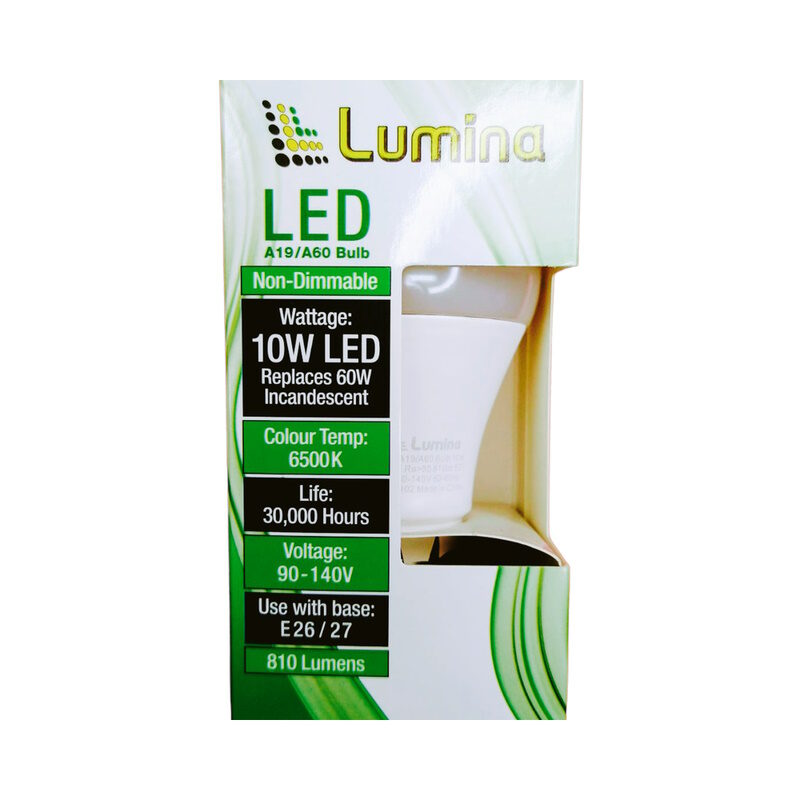 10W LED Bulb Replaces 60W Incandescent 810 Lumens