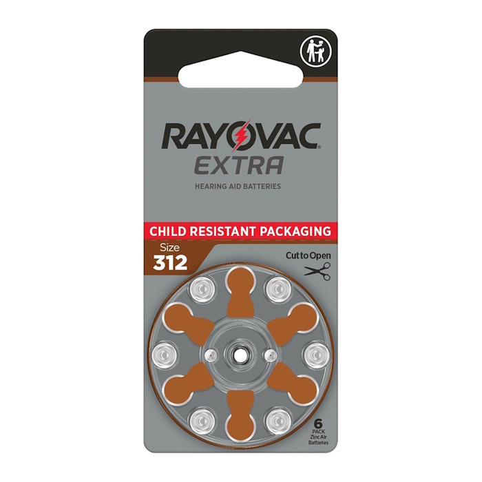 Rayovac Extra Advanced Hearing Aid Batteries Size 312
