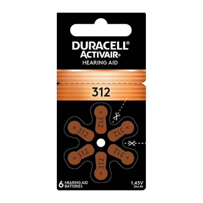 Duracell hearing aid battery size 312