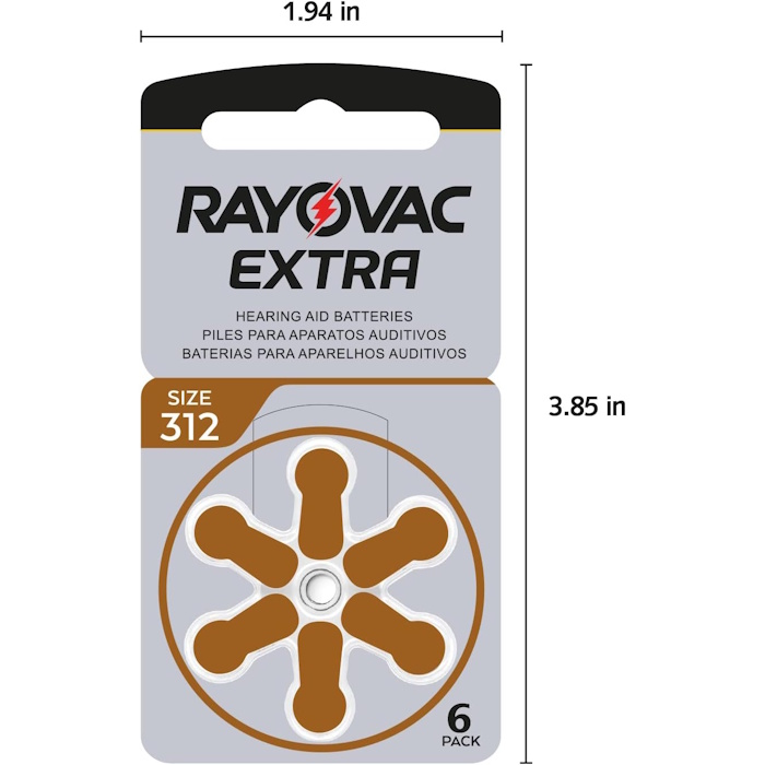 rayovac extra hearing aid batteries 312