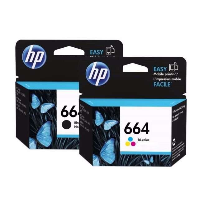 hp ink 664 colour and black