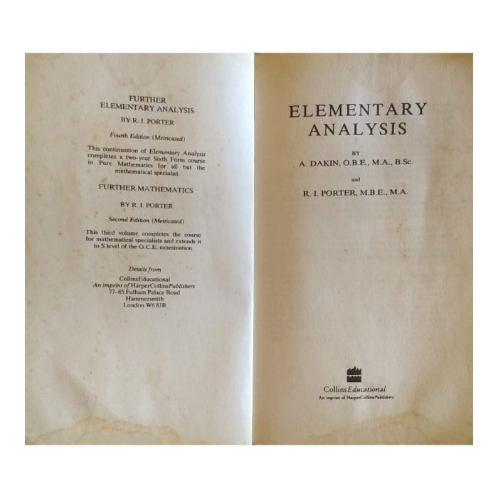 Elementary Analysis textbook