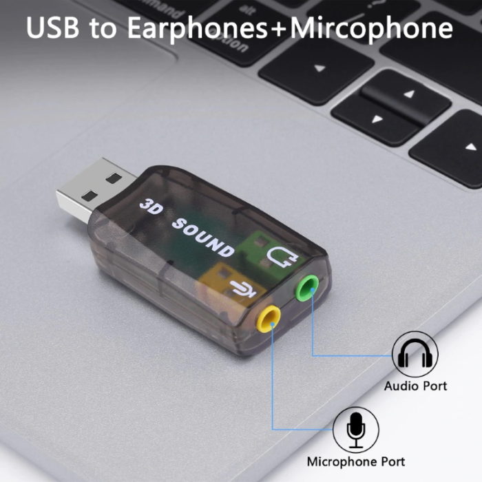 usb sound card headphone and mic