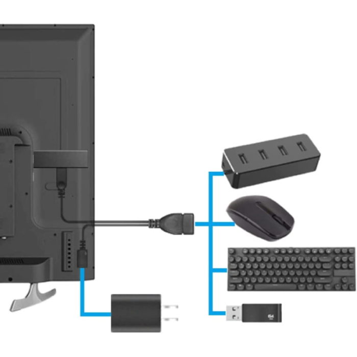 Micro USB OTG Cable with USB Power for Fire Stick