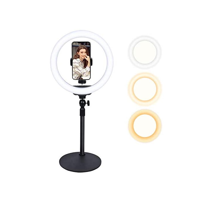 10 Desktop Selfie Ring Light with Stand and Phone Holder