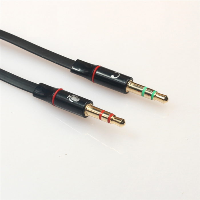 3.5mm one Female to Two Male Audio Cable Splitter Microphone and Headset Headphone Earphone Adapter