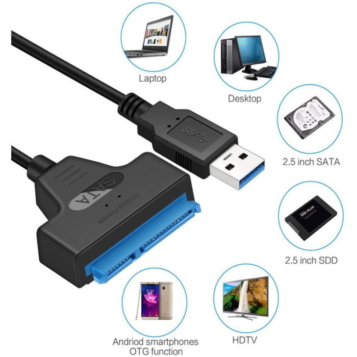 USB 3.0 to SATA Hard Drive Adapter Cable