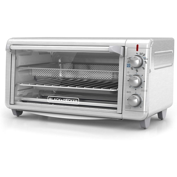 Black and Decker TO3265XSSD Extra Wide Crisp ‘N Bake Air Fry Toaster Oven, Silver