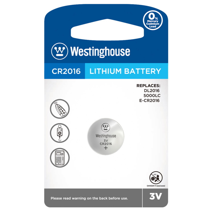 westinghouse CR2016 lithium battery 3volts