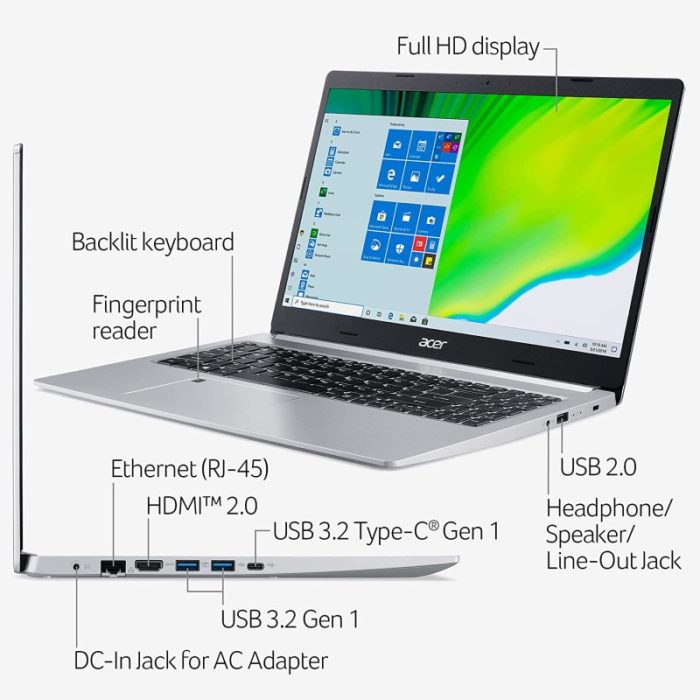 Acer Aspire 5 A515-46-R14K Slim Laptop 15.6 Full HD IPS AMD Ryzen 3 3350U Quad-Core Mobile Processor 4GB DDR4 128GB NVMe SSD WiFi