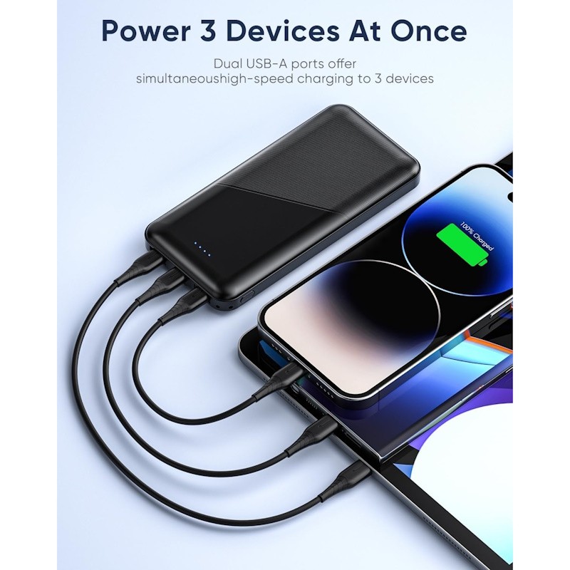 Portable Charger Power Bank 15000mAh Dual USB Power Bank Output 5V 3.1A Fast Charging Portable Charger for Smartphones