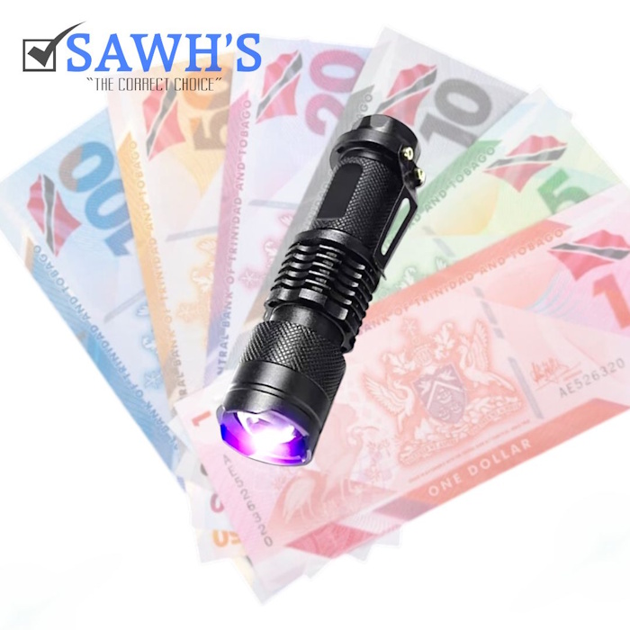 LED UV Light Flashlight Counterfeit Money Detector Trinidad and Tobago bills currency money