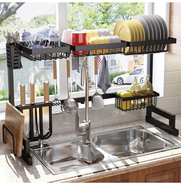 over the sink dish rack