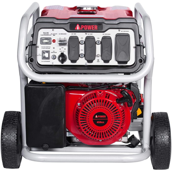 The A-iPower SUA12000 produces 12,000 starting watts with 9,000 running watts to power your tools at the construction site, camping ground, or home appliances