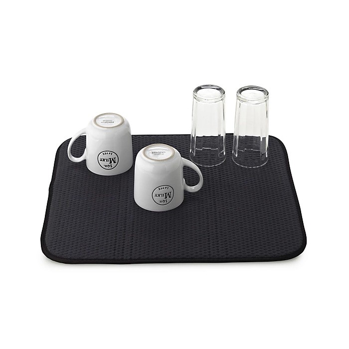 Glassware Dish Drying Mat displaying mugs cups