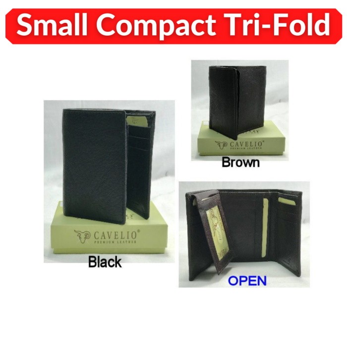 Men Genuine Leather Wallet Tri Fold