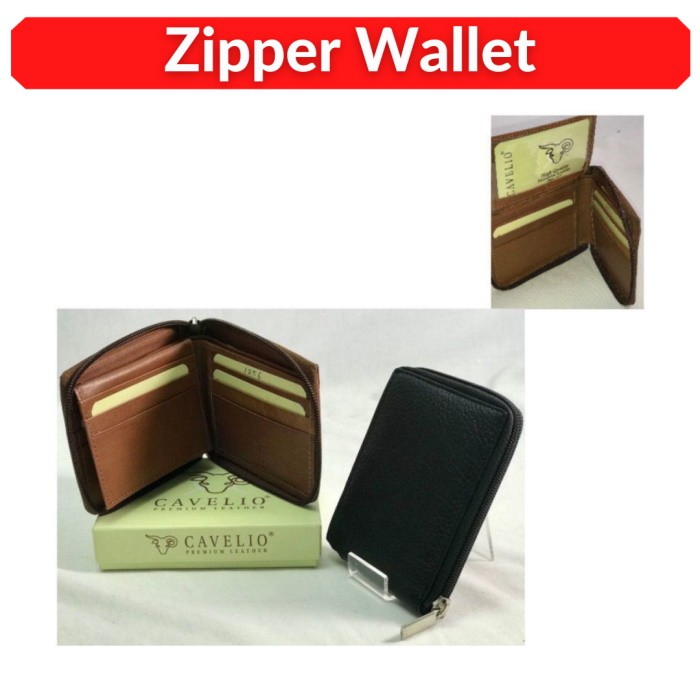 Men Genuine Leather Wallets Zipper around