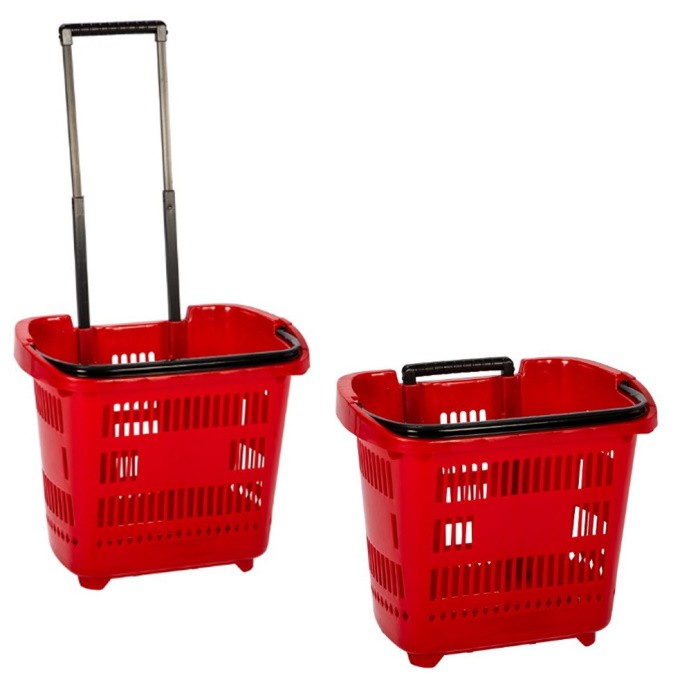 trolley basket with wheels kitchen or supermarket