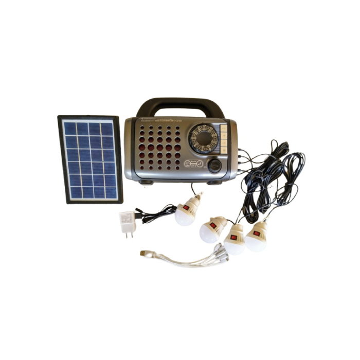 Challenger Mini Solar Panel System with Bluetooth, Radio, Lights