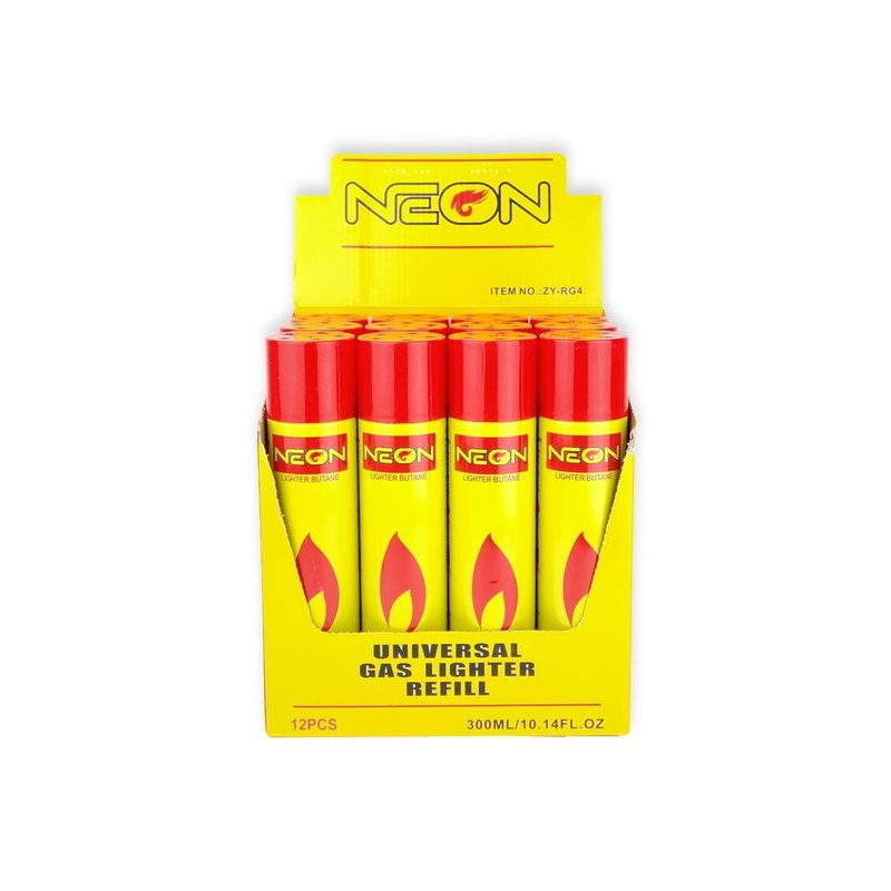 Neon Universal Gas Lighter Refill yellow can
