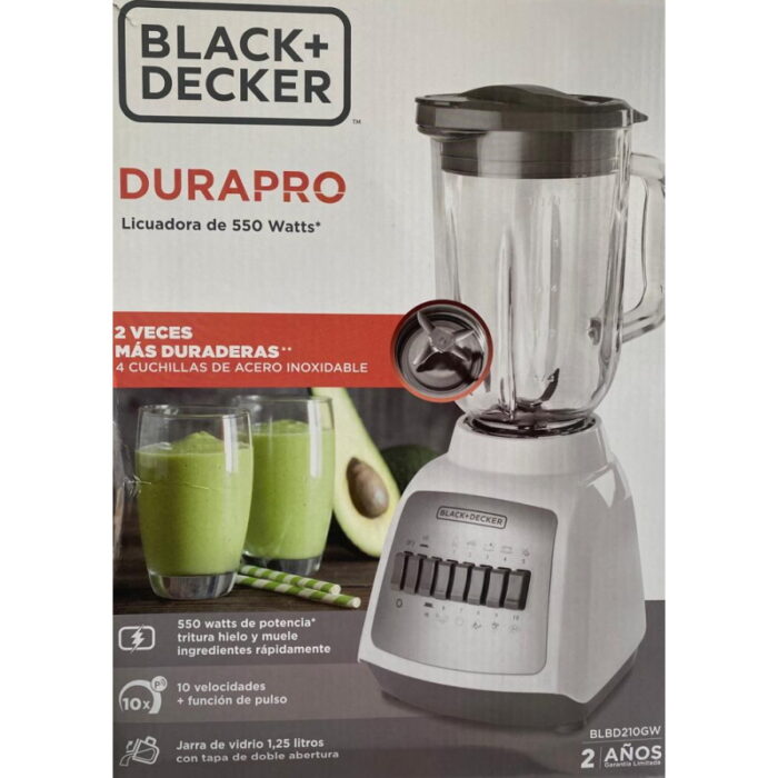 Black and Decker Blender Glass Jar 10 Speed DURAPRO BLBD210GW