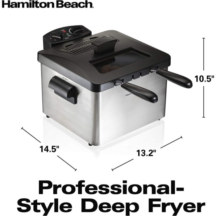 Hamilton Beach Deep Fryer 35036 2 basket 12 cup stainless steel