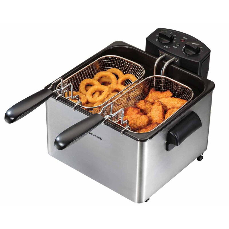 Hamilton Beach Deep Fryer 35036 2 basket 12 cup stainless steel