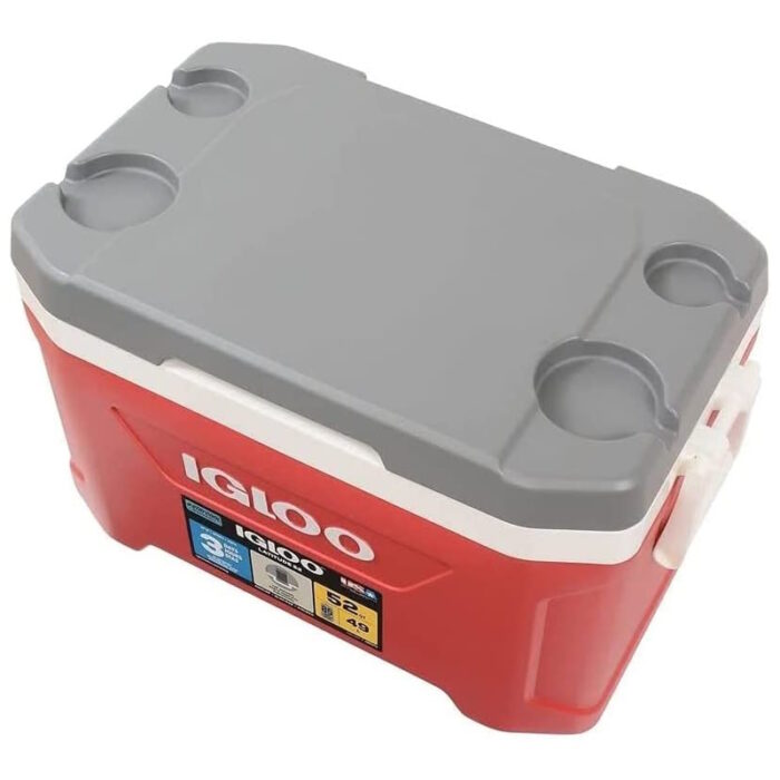 igloo cooler latitude 52 52qt 49l red cooler grey cover