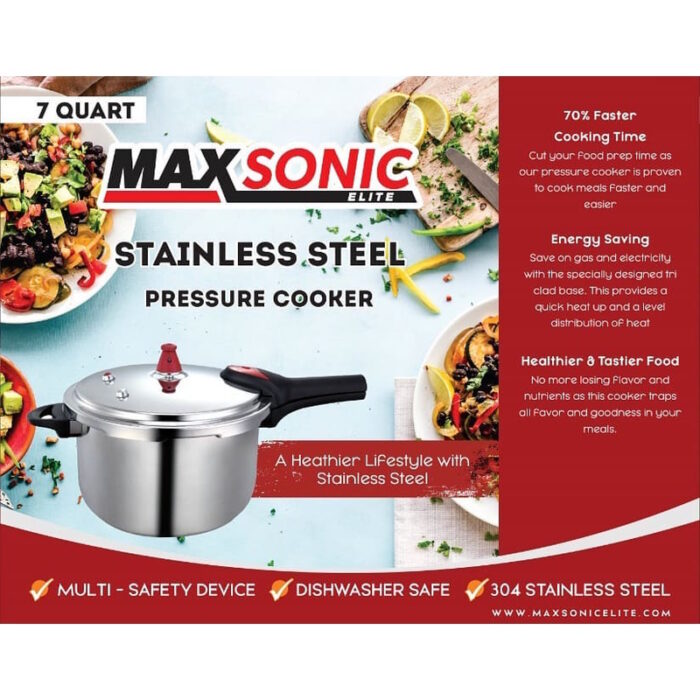 Maxsonic Stainless Steel Pressure Cooker 7L