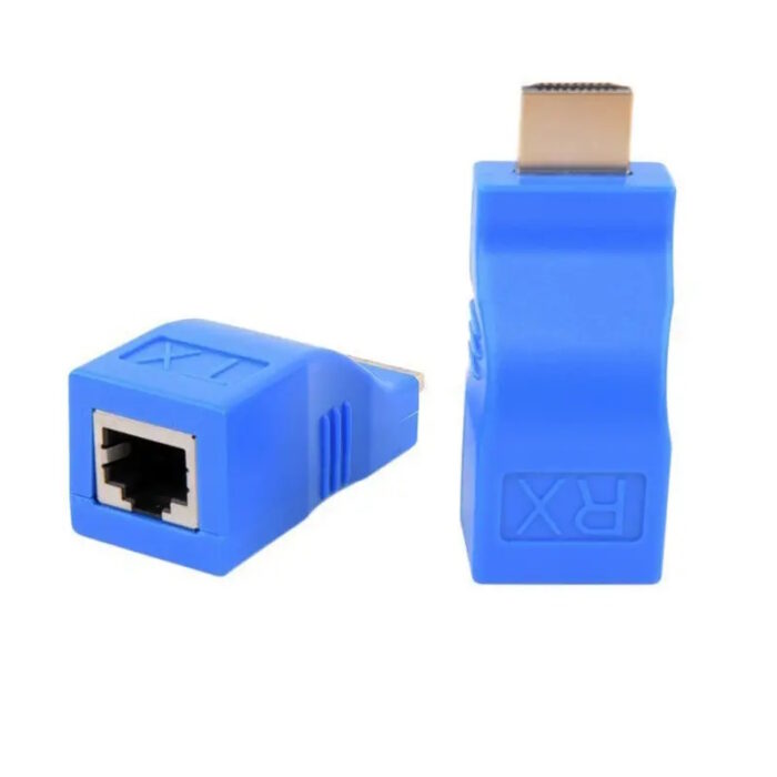 Pair HDMI-compatible To Dual Port RJ45 Network Cable Extender