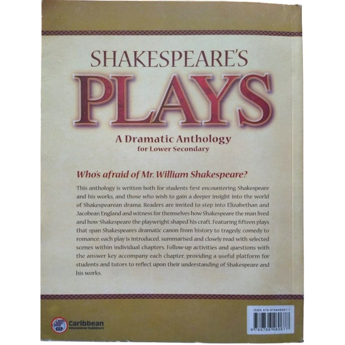 Shakespeare's Plays, A Dramatic Anthology for Lower Secondary - back view
