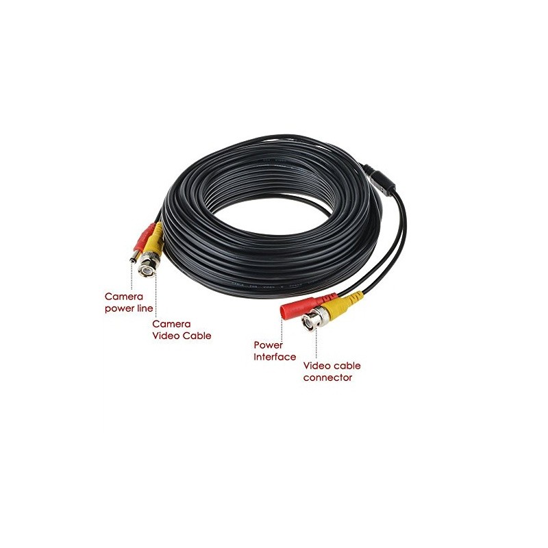 BNC Extension Security Wire Cord for CCTV Surveillance DVR System signals video and power