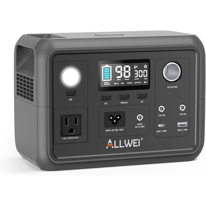 allwei portable power station 300W generator solar