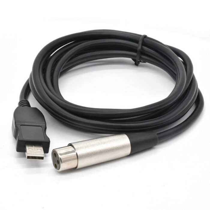 USB to XLR Cable Converter Computer Host External Microphone Amplifier Speaker Mixer Musical Instrument Recording