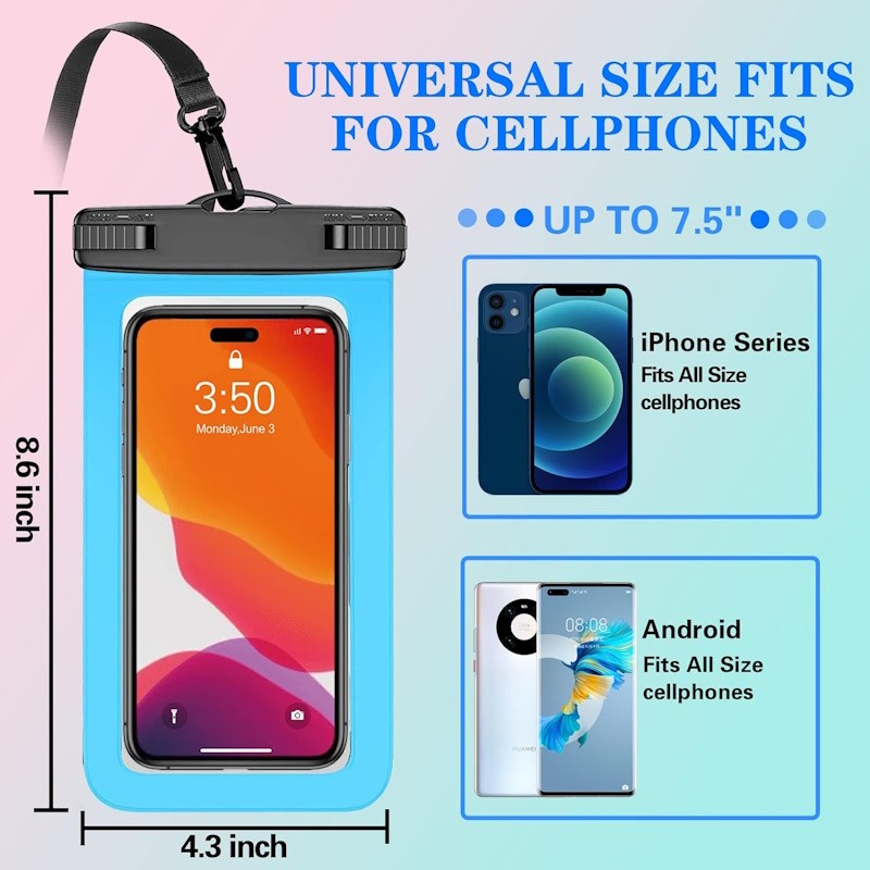 Universal Waterproof Case,Waterproof Phone Pouch Dry Bag for iPhone,Samsung Waterproof Bag, Beach, Boating