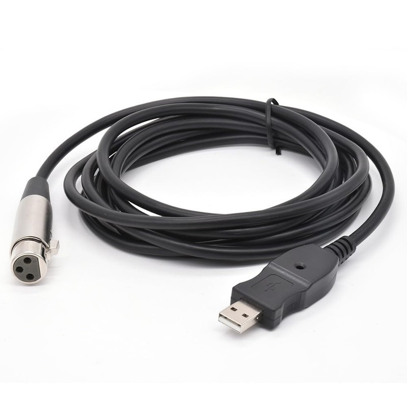 XLR to USB Cable XLR input, USB output, Microphone Cable 3 Pin XLR Female Cable