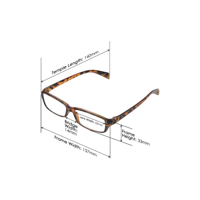 reading glasses dimensions