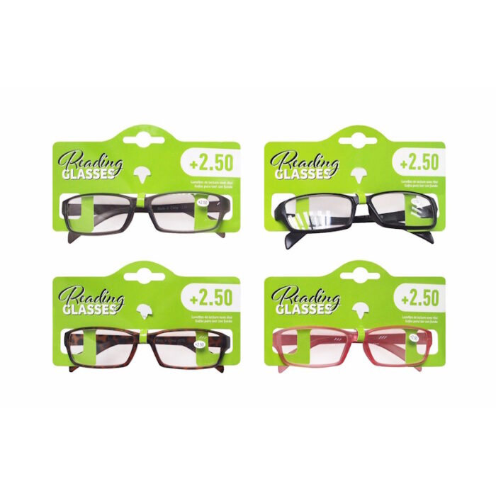 reading glasses strength +2.50 for men assorted