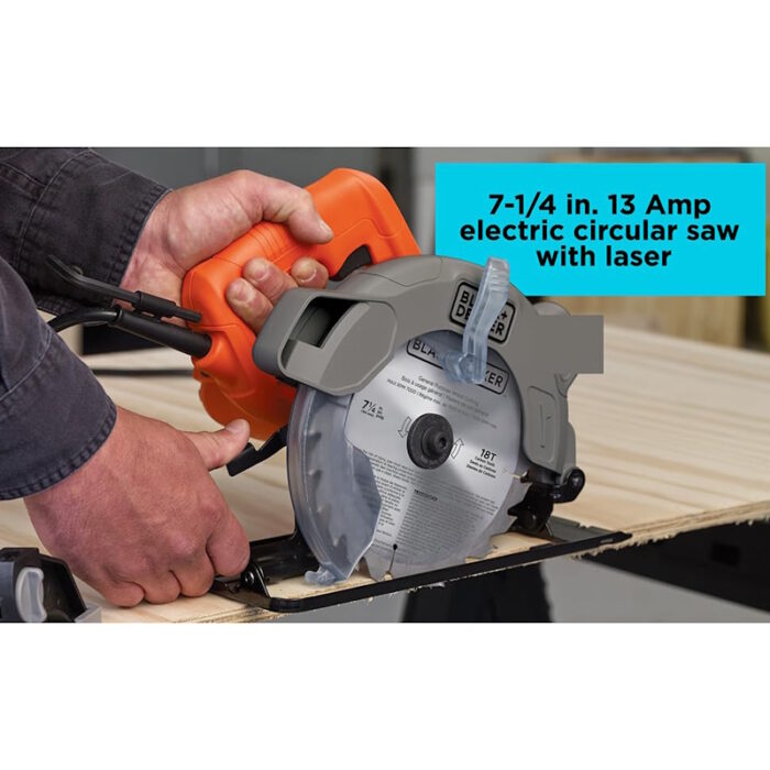 Black and Decker Circular Saw Corded with Laser Guide 13 Amp 7.25 inches blade