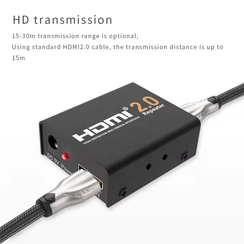 HDMI Booster HDMI 2.0 Signal Amplifier Repeater Boost Up to 200ft Transmission Distance 18Gbps Bandwidth for HDTV,PS4, Wii, XBOX, PS5, PS2, PS3, Playstation