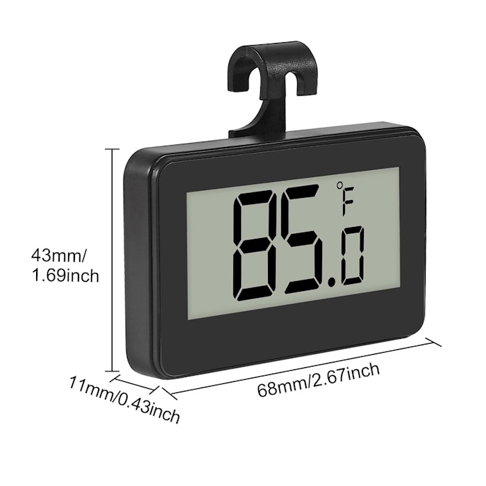 Digital Mini Refrigerator Fridge Freezer Waterproof Room Thermometer with Hook for Kitchen, Home, Restaurants