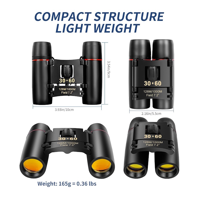 Compact Binoculars for Adults and Kids, HD Mini Portable Outdoor Binoculars Children, Pocket Lightweight Folding for Bird Watching, Hunting